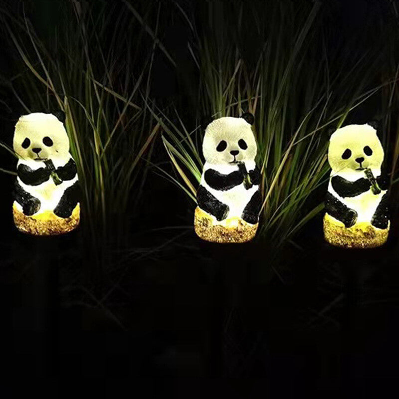 Solar Resin Panda Outdoor Waterproof Patio Light