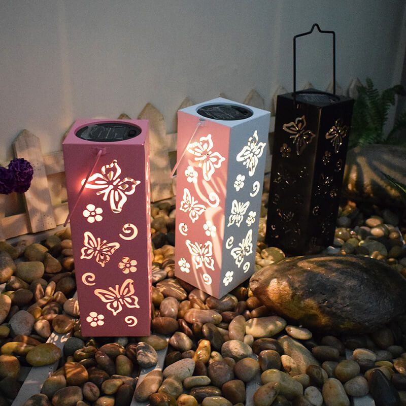 Solar LED Butterfly Rose Pattern Outdoor Decorative Lamp