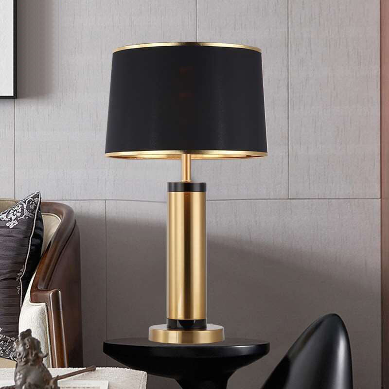 Modern Transitional Iron Table Lamp with Textile Shade