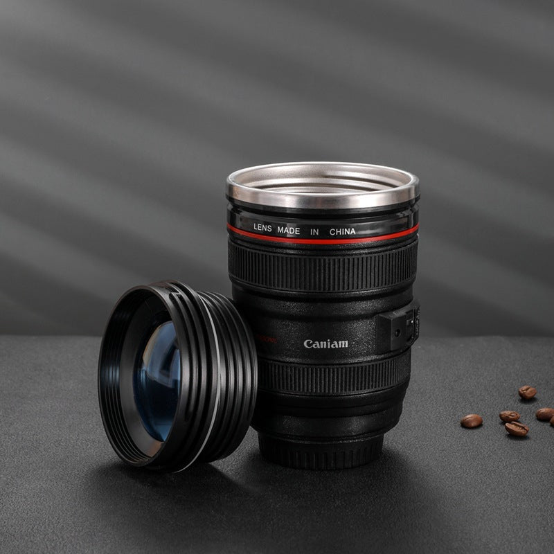 Camera Lens Coffee Mug Insulated Travel Cup for Photographers