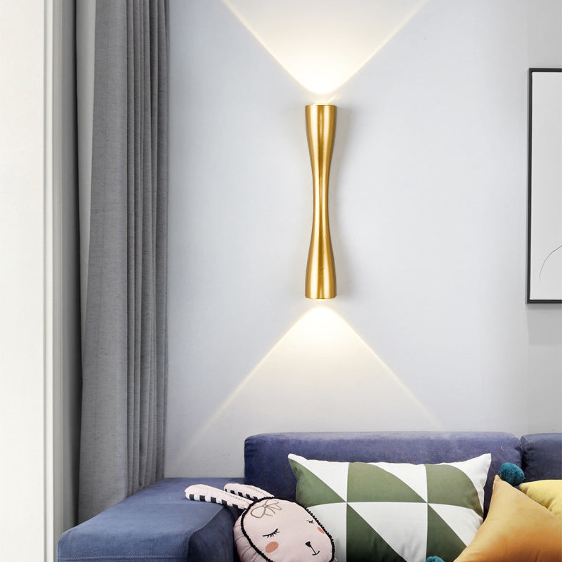 Modern 2-Light LED Wall Light in Gold, Black, or White