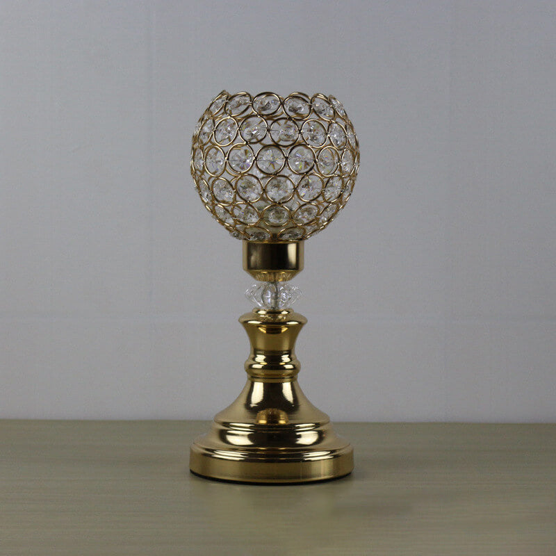 Gold Crystal Ball Table Lamp - Modern 1-Light Design