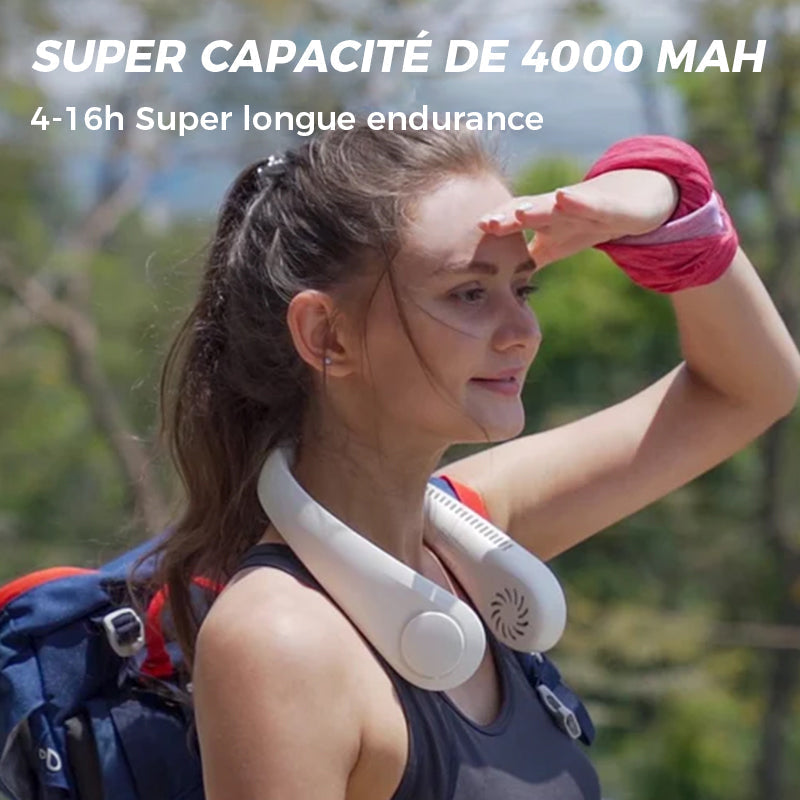 Portable Hands-Free Neck Fan with 22 Air Outlets