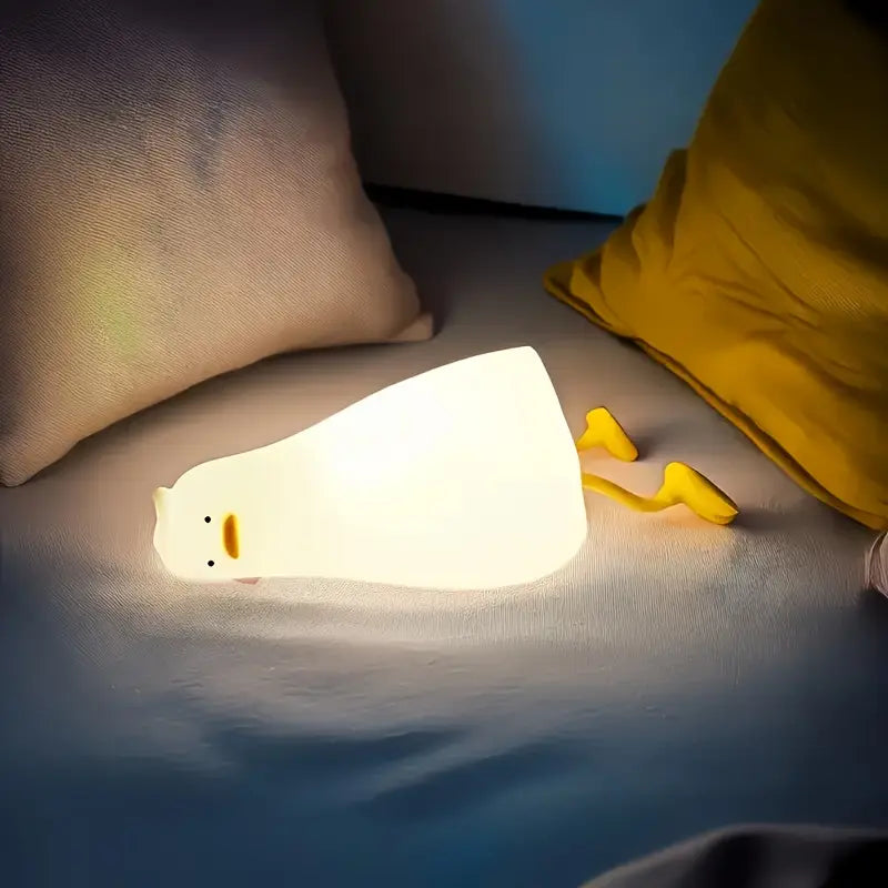 Duck-Shaped Silicone Night Lamp with Adjustable LED Light