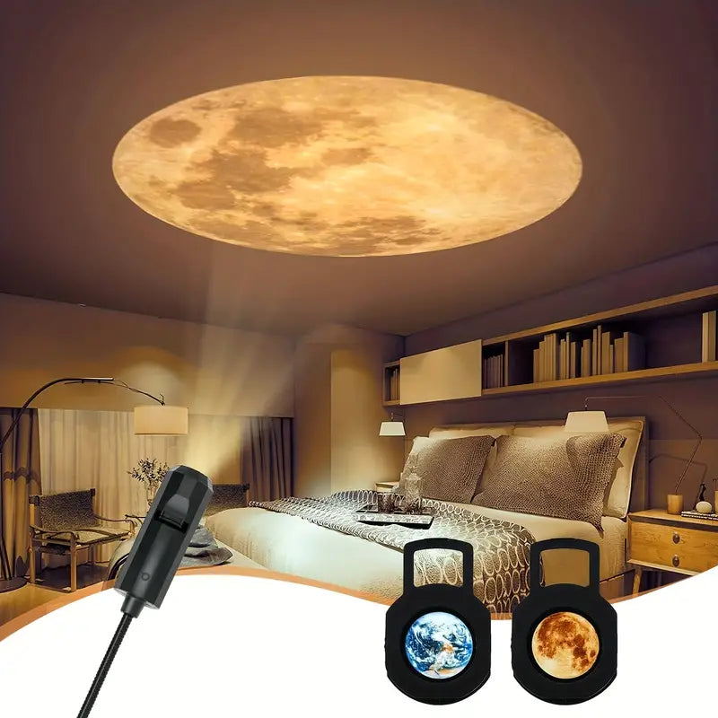 Large Earth and Moon Projection Lamp