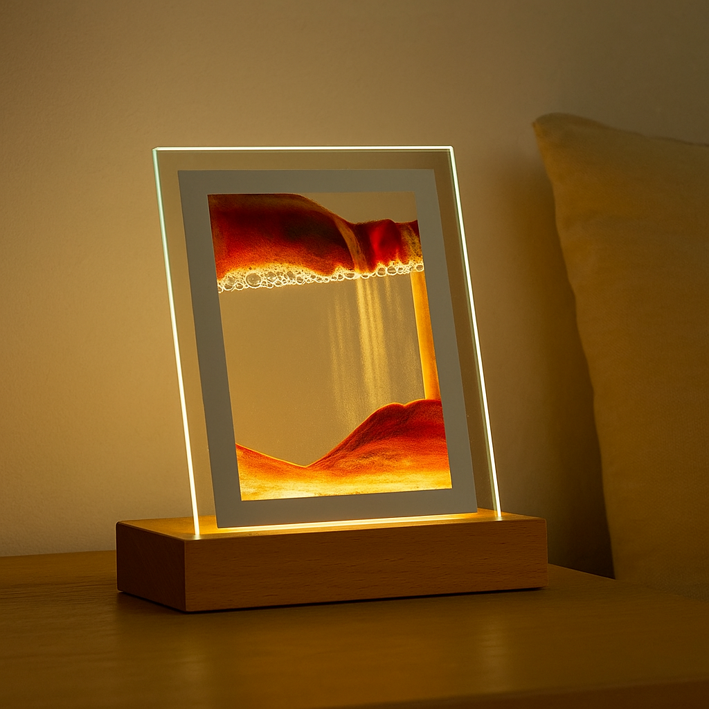 Flowing Sand Art Lamp with Warm LED Lighting