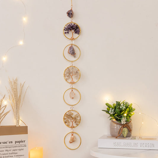 Crystal Tree of Life Wall Decor with 6 Rings