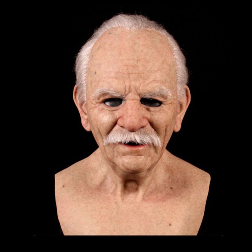 Realistic Old Man Latex Halloween Mask for Adults
