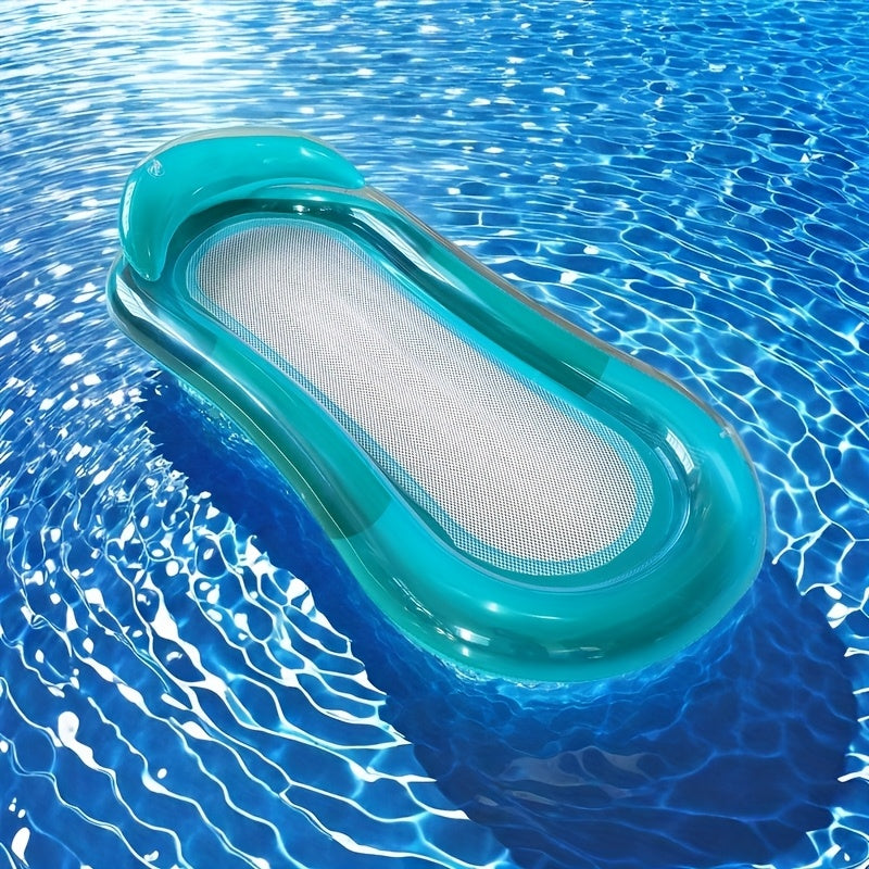 Inflatable Pool Mattress with Backrest and Mesh Cooling Area