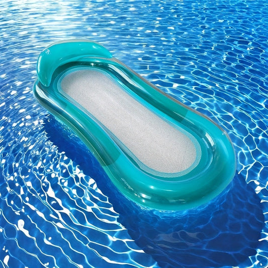 Inflatable Pool Mattress with Backrest and Mesh Cooling Area