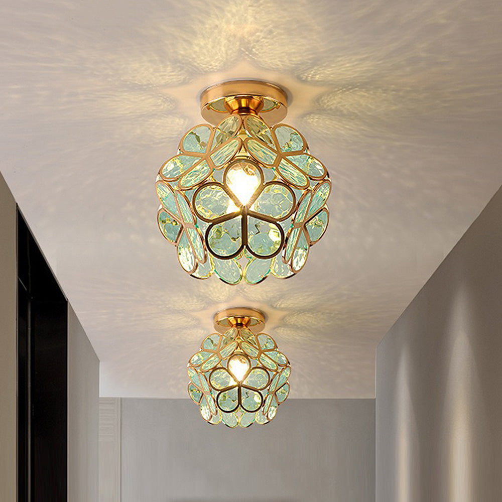 Floral Glass Ceiling Lamp for Elegant Interior Lighting