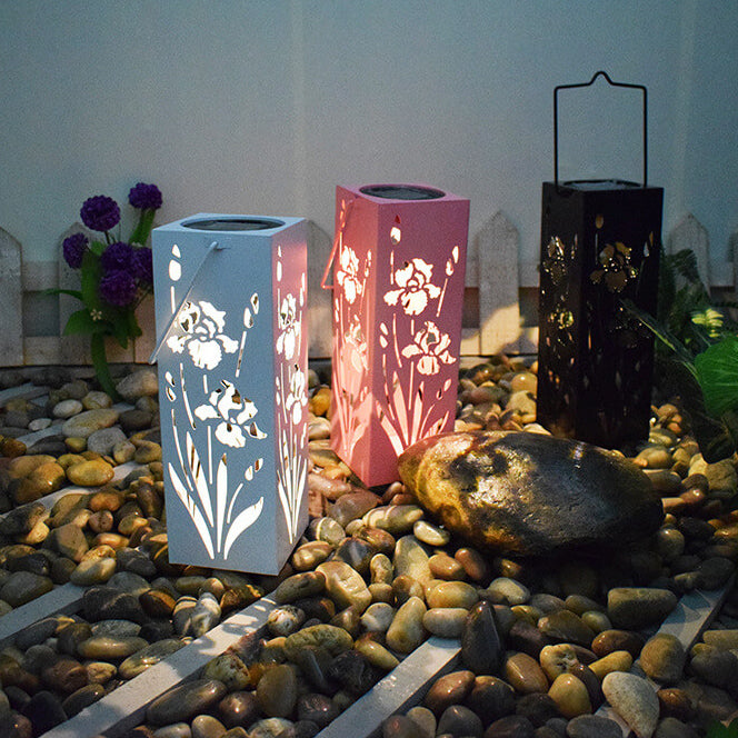 Solar LED Butterfly Rose Pattern Outdoor Decorative Lamp