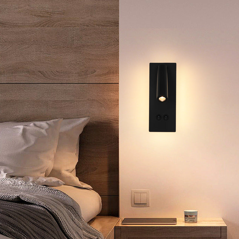Modern Minimalist Rectangular Round Iron Aluminum LED Wall Lamp