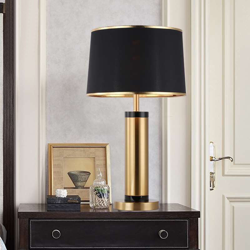 Modern Transitional Iron Table Lamp with Textile Shade