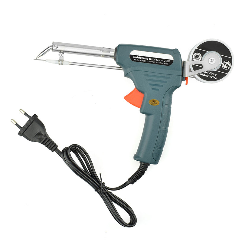 60W Quick Heating Soldering Iron with Replaceable Tips and Safety Features