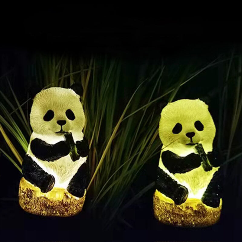 Solar Resin Panda Outdoor Waterproof Patio Light