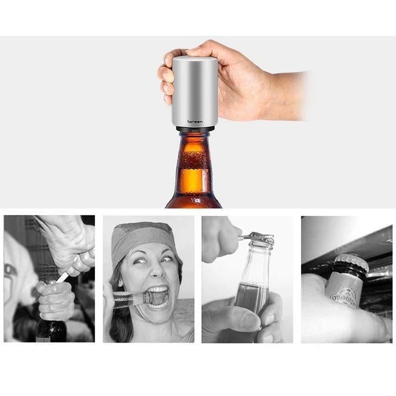 Automatic Magnetic Bottle Opener with Crown Cap Collector
