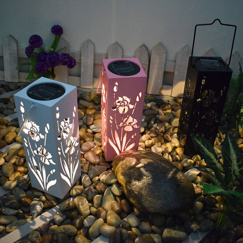 Solar LED Butterfly Rose Pattern Outdoor Decorative Lamp