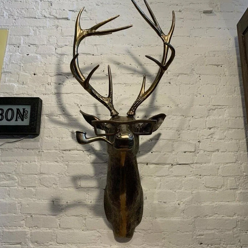 Bronze Resin Deer Head Wall Sculpture