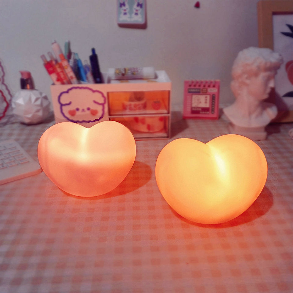 Heart-Shaped Silicone LED Night Light Table Lamp