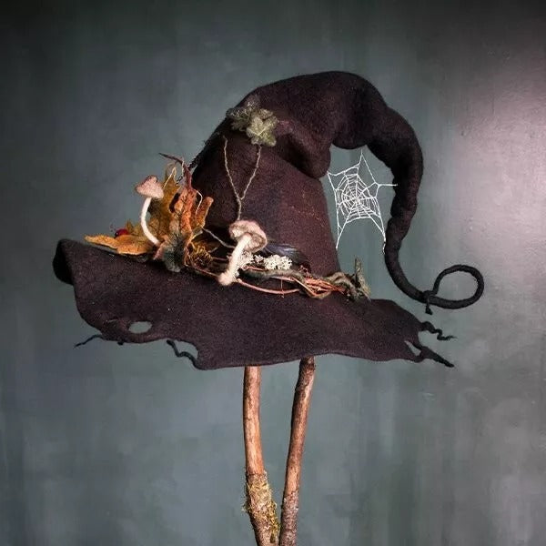 Handmade Felt Witch Hat for Halloween Party