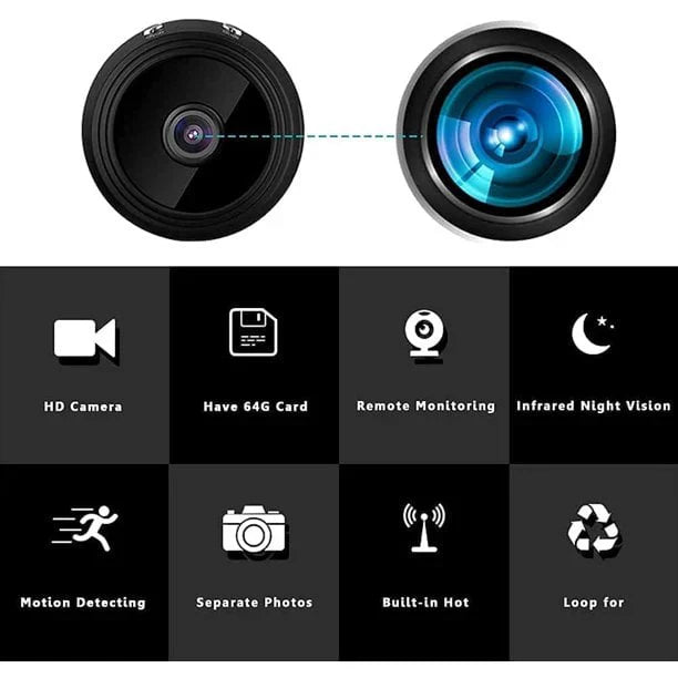 Mini Wireless Magnetic Security Camera with 1080P HD Video and Night Vision