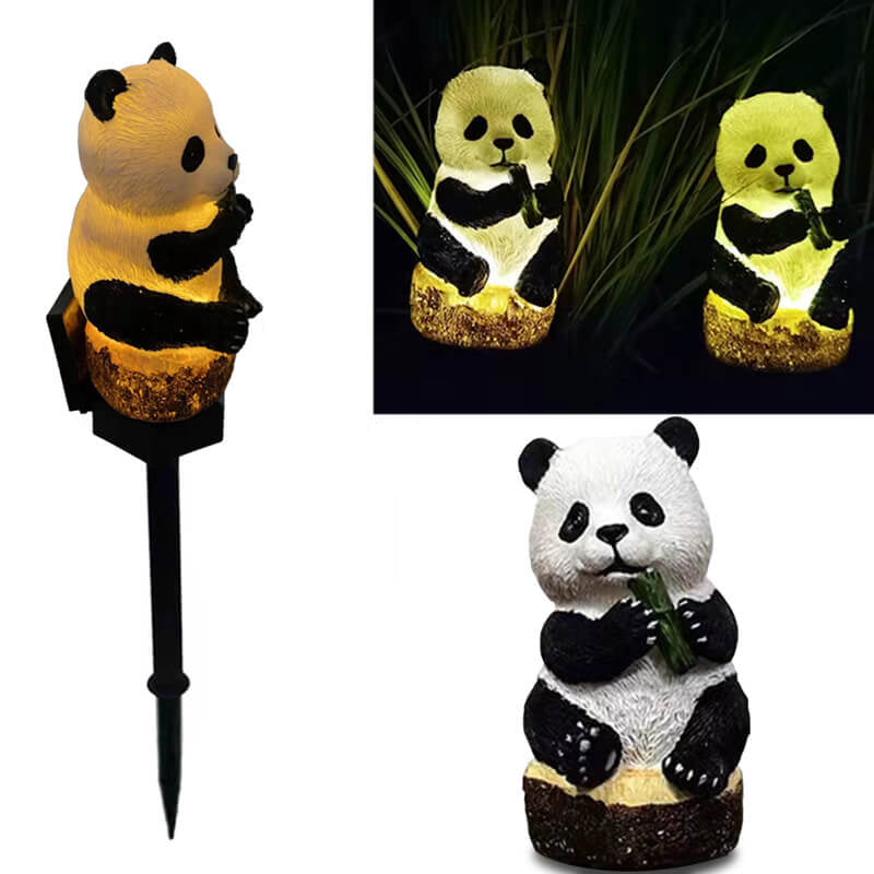 Solar Resin Panda Outdoor Waterproof Patio Light