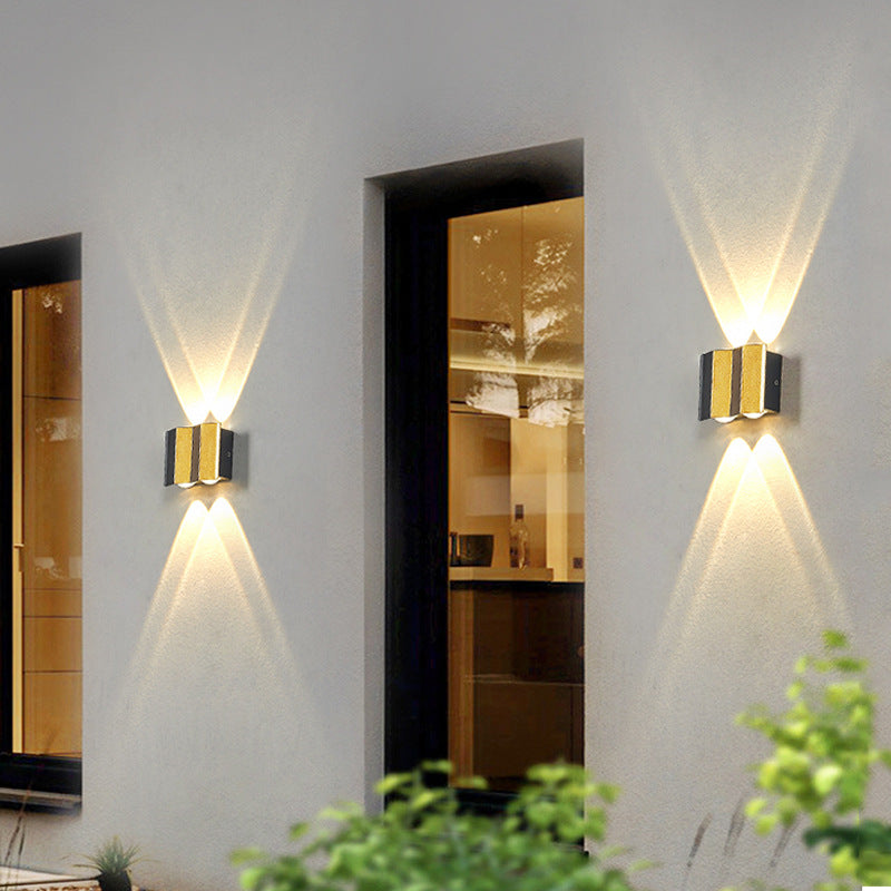 Modern Gold Aluminum Outdoor LED Wall Light