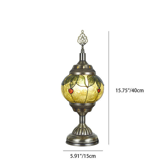 Tiffany Inspired Multicolored Oval Table Lamp