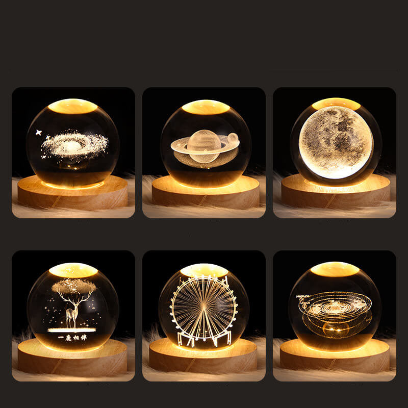 Crystal Star System USB LED Night Light Table Lamp