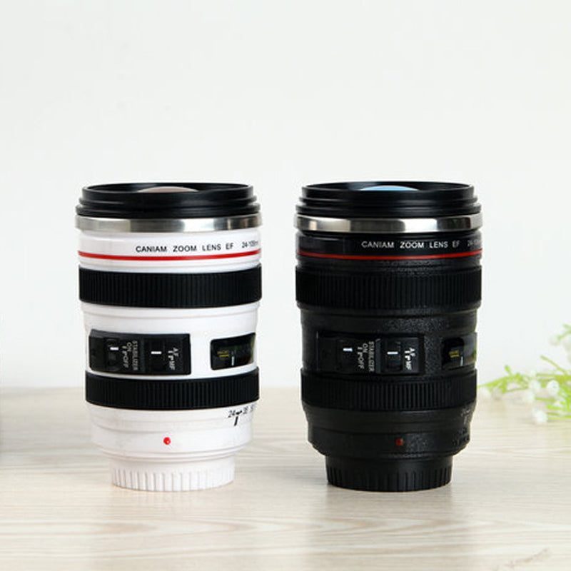 Camera Lens Coffee Mug Insulated Travel Cup for Photographers
