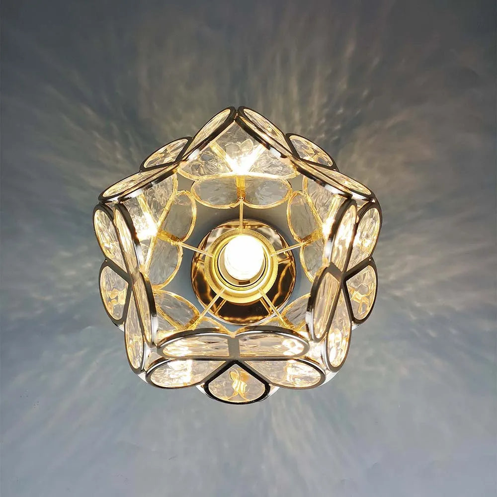 Floral Glass Ceiling Lamp for Elegant Interior Lighting