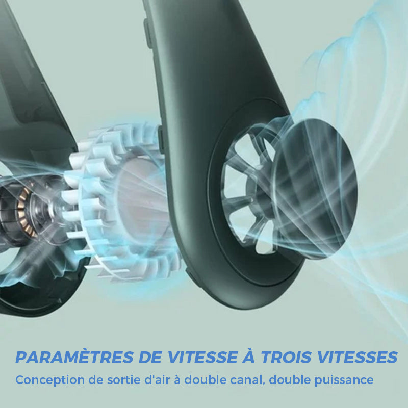 Portable Hands-Free Neck Fan with 22 Air Outlets