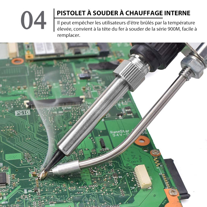 60W Quick Heating Soldering Iron with Replaceable Tips and Safety Features