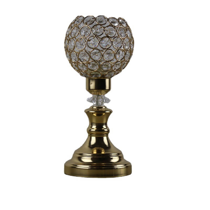 Gold Crystal Ball Table Lamp - Modern 1-Light Design