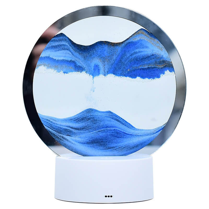 3D LED Quicksand Hourglass Table Lamp - Modern Glass Design