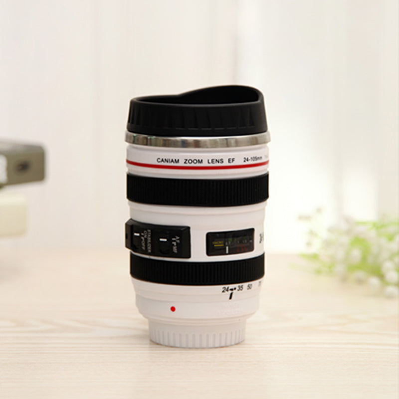 Camera Lens Coffee Mug Insulated Travel Cup for Photographers