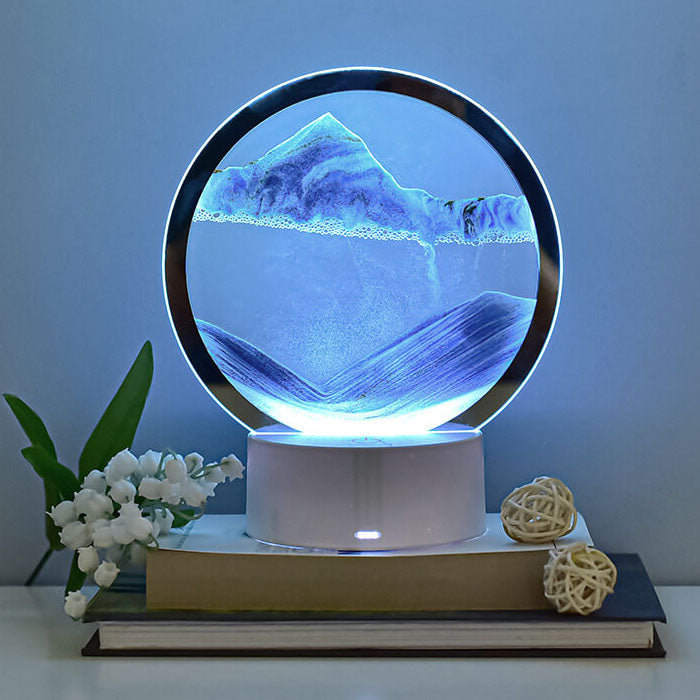 3D Quicksand LED Night Light Table Lamp - Modern Glass Design