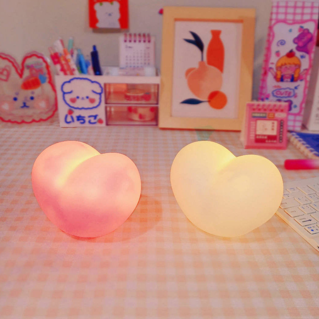 Heart-Shaped Silicone LED Night Light Table Lamp