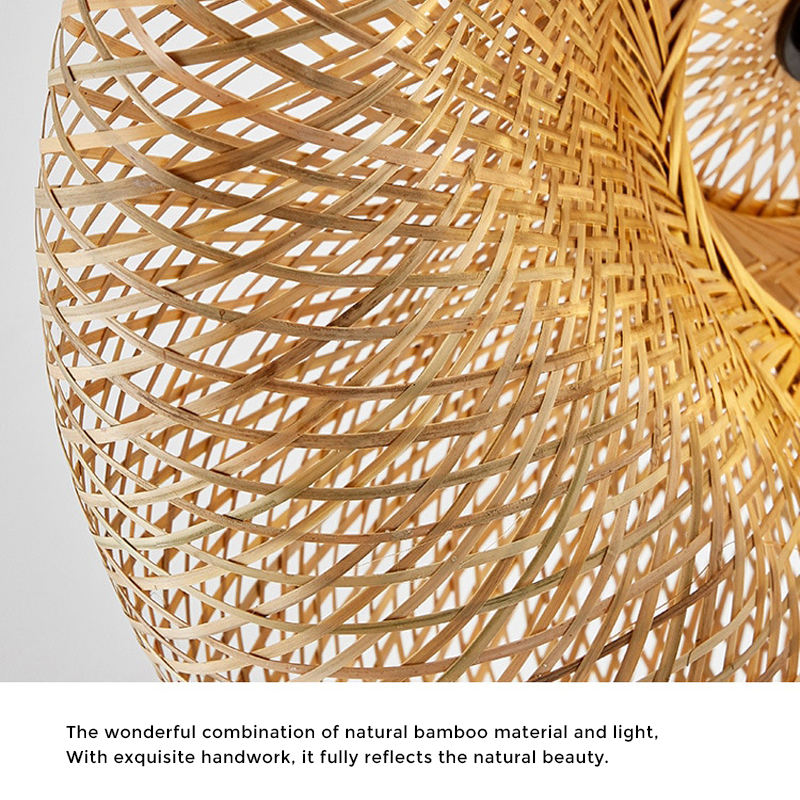 Rattan Woven Bamboo Pendant Light - LED Ceiling Fixture