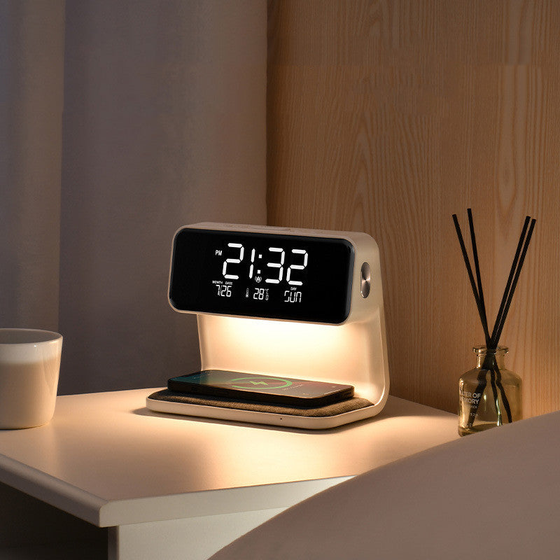 3-in-1 Bedside Lamp with Wireless Charger and Alarm Clock