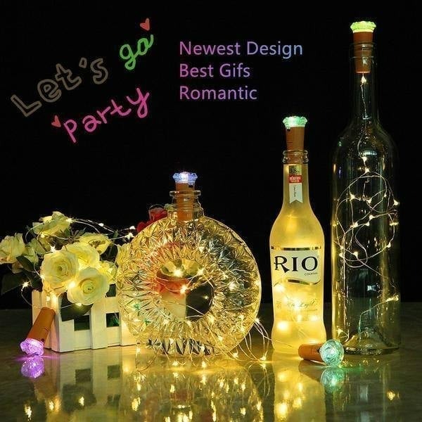 LED Bottle Light Cork Night Lamp with Flexible Wire - 20 LEDs