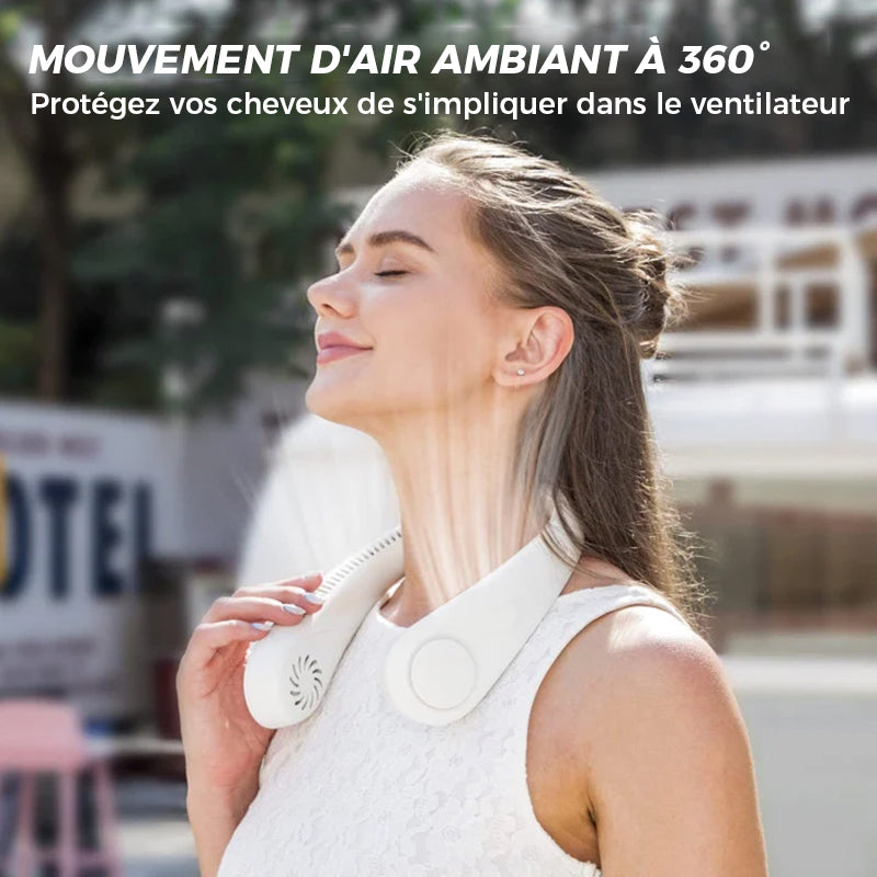 Portable Hands-Free Neck Fan with 22 Air Outlets