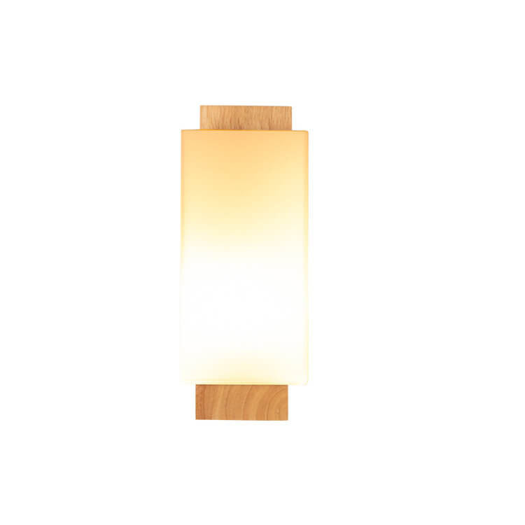 Modern Minimalist Solid Wood and Glass Wall Sconce Lamp