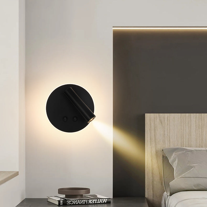 Modern Minimalist Rectangular Round Iron Aluminum LED Wall Lamp