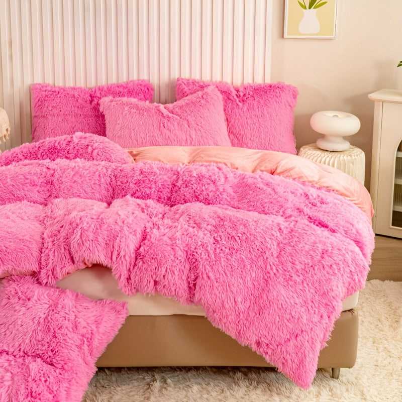 Ultra Soft Plush Duvet Cover Set with Zipper Closure