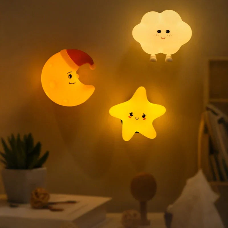 Rechargeable Night Light in Moon, Star, or Cloud Design