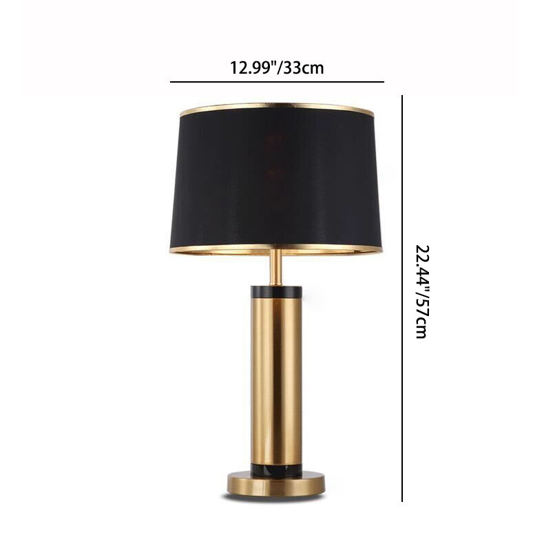 Modern Transitional Iron Table Lamp with Textile Shade