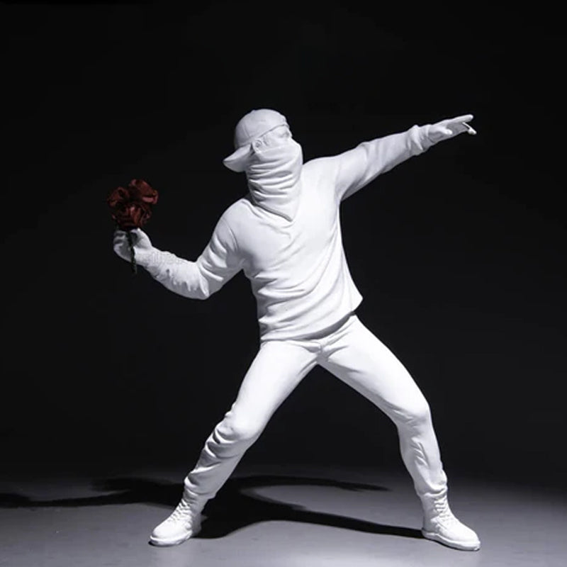 Banksy-Inspired Flower Rioter Resin Ornament