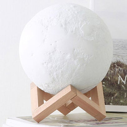 Rechargeable 3D Printed Moon LED Table Lamp